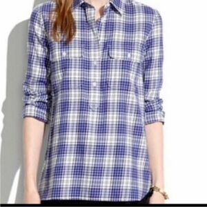 MADEWELL Plaid Popover Shirt Size Small